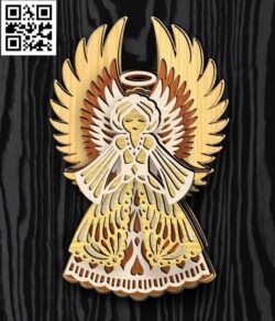 Layered angel E0018155 file cdr and dxf free vector download for laser cut
