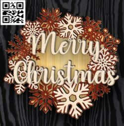 Merry Christmas E0018151 file cdr and dxf free vector download for laser cut