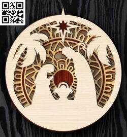 Nativity mandala E0018301 file cdr and dxf free vector download for Laser cut