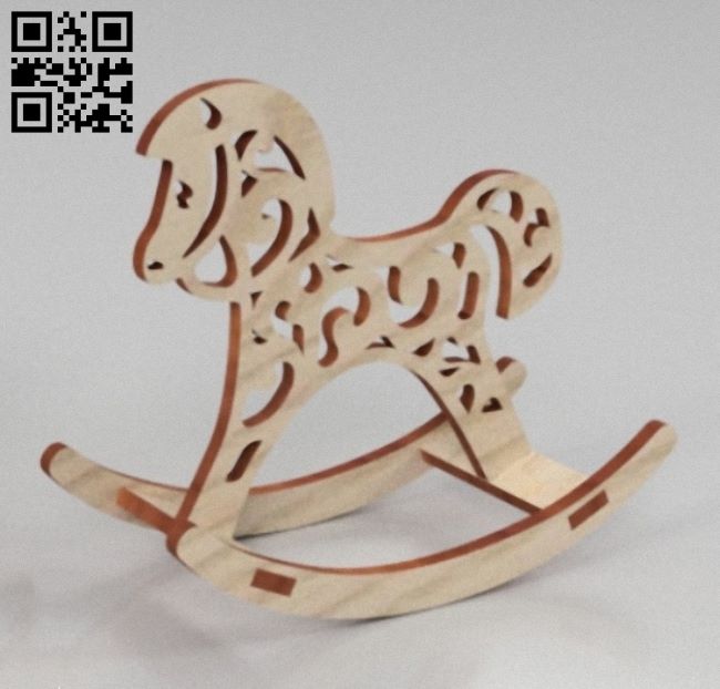 Rocking horse E0018169 file cdr and dxf free vector download for laser cut