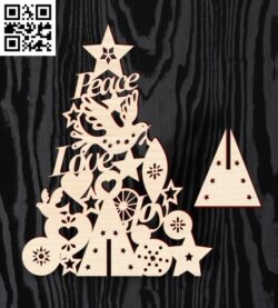 Christmas tree E0018316 file cdr and dxf free vector download for Laser cut