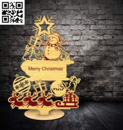 Christmas tree E0018237 file cdr and dxf free vector download for laser cut