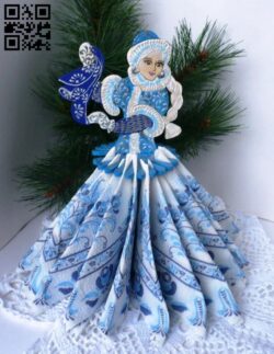 Snow Maiden napkin holder E0018258 file cdr and dxf free vector download for laser cut