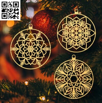 Snowflakes E0018164 file cdr and dxf free vector download for laser cut