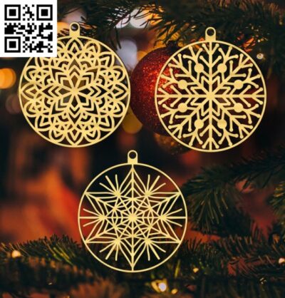 Snowflakes E0018265 file cdr and dxf free vector download for laser cut
