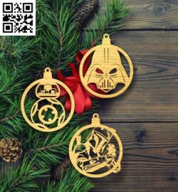 Star war Christmas ball E0018167 file cdr and dxf free vector download for laser cut