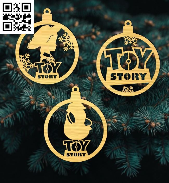 Toy story Christmas ball E0018168 file cdr and dxf free vector download for laser cut