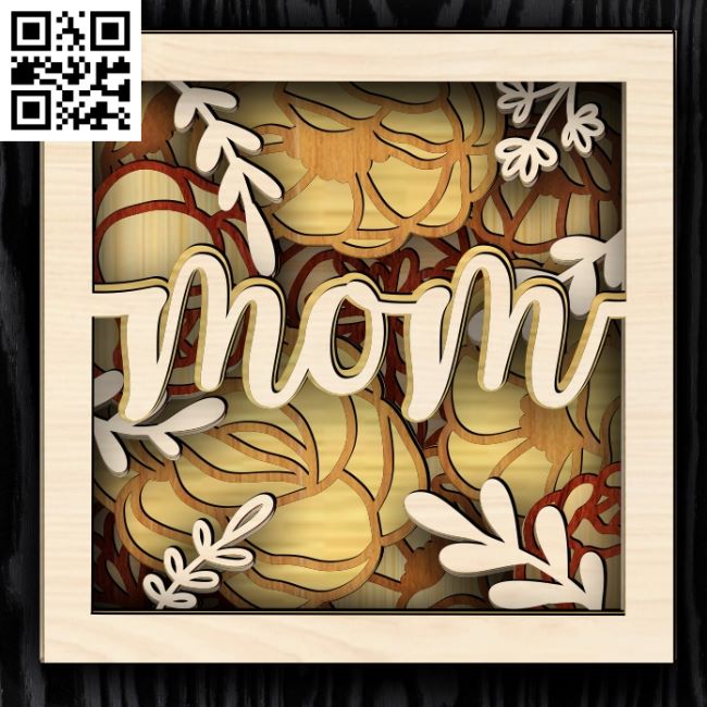 3D mom layered E0018465 file cdr and dxf free vector download for laser cut