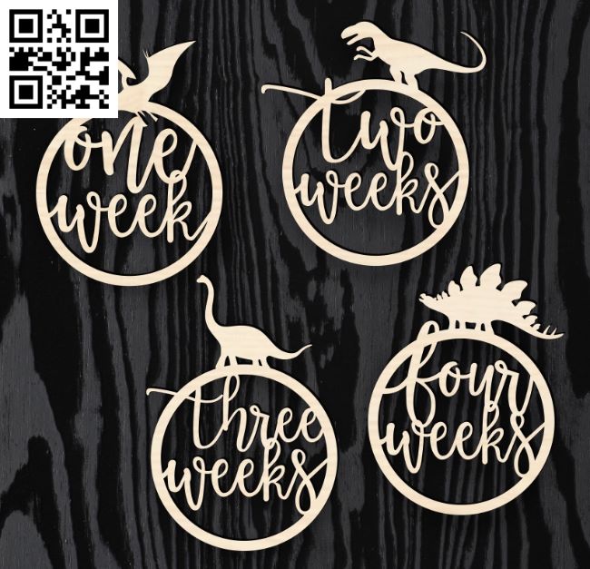 Baby Milestones E0018346 file cdr and dxf free vector download for Laser cut