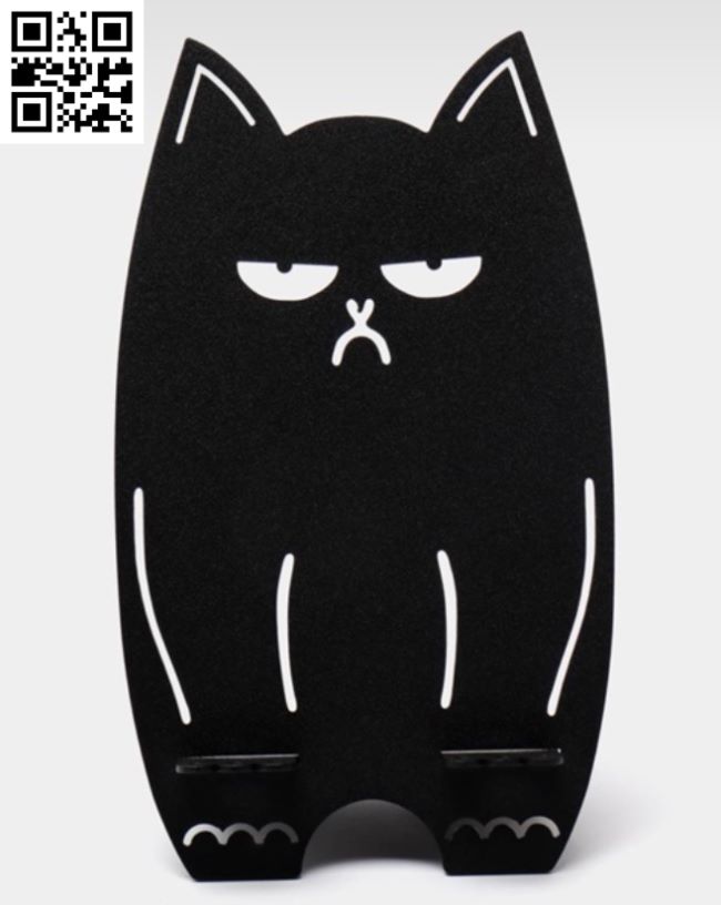 Cat phone stand E0018350 file cdr and dxf free vector download for Laser cut