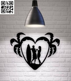 Couple with heart E0018372 file cdr and dxf free vector download for laser cut plasma