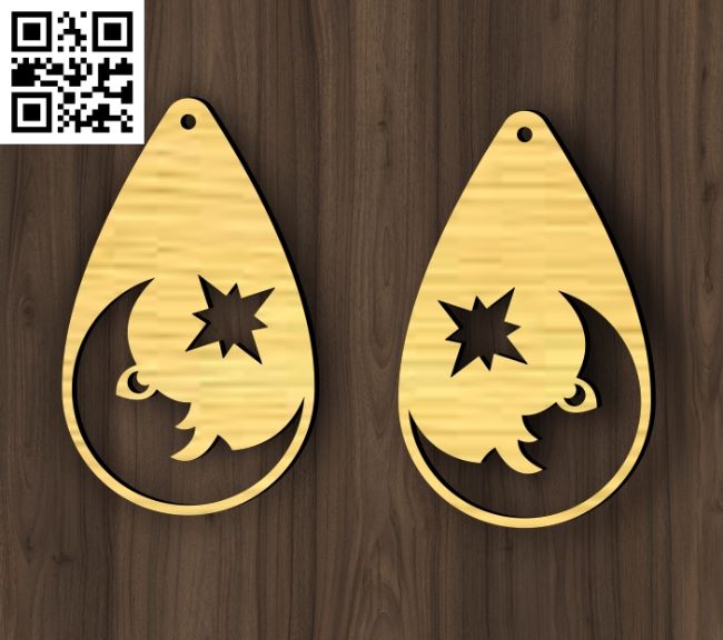Earrings E0018455 file cdr and dxf free vector download for Laser cut
