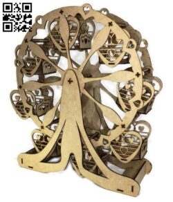 Ferris wheel E0018389 file cdr and dxf free vector download for laser cut