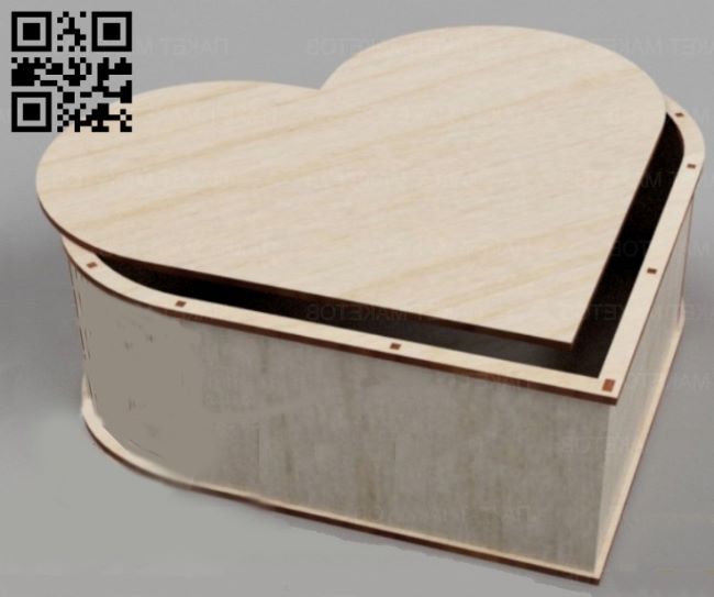 Heart box E0018360 file cdr and dxf free vector download for laser cut