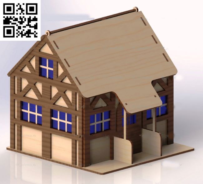 House E0018376 file cdr and dxf free vector download for laser cut
