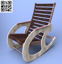 Rocking chair E0018457 file cdr and dxf free vector download for Laser cut