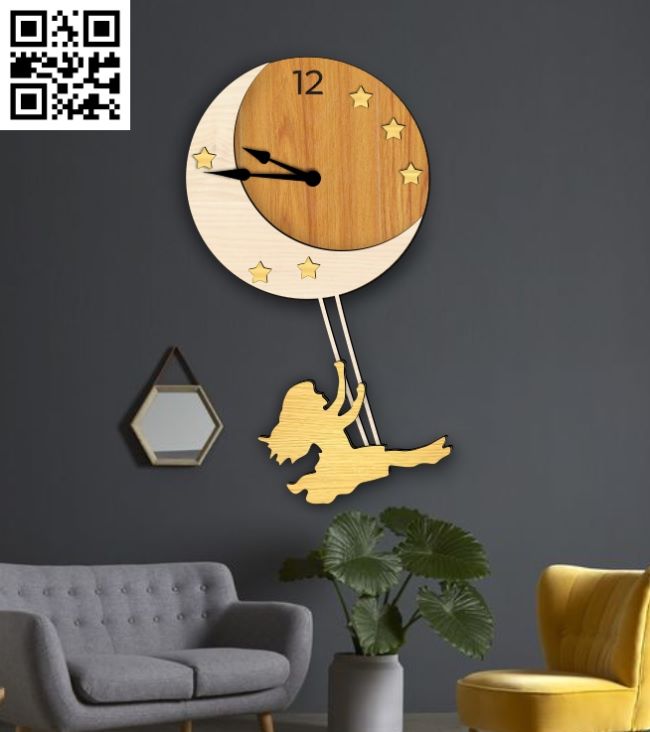 Clock E0018420 file cdr and dxf free vector download for Laser cut