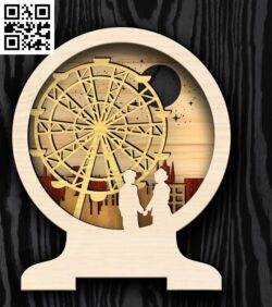 Dad and Mom with ferris E0018361 file cdr and dxf free vector download for laser cut