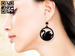 Swan earring E0018403 file cdr and dxf free vector download for laser cut