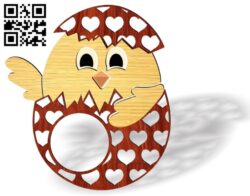 Chick in egg E0018615 file cdr and dxf free vector download for laser cut