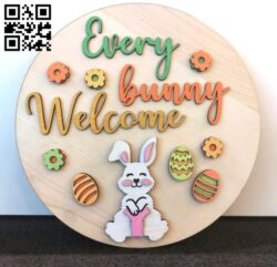 Door sign Easter E0018641 file cdr and dxf free vector download for laser cut