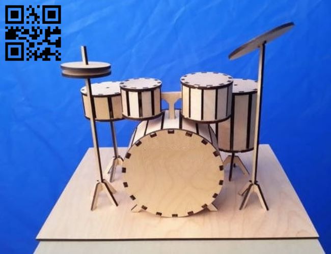 Drum set E0018619 file cdr and dxf free vector download for laser cut