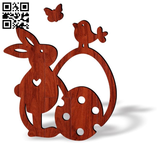 Easter Bunny E0018652 file cdr and dxf free vector download for laser cut