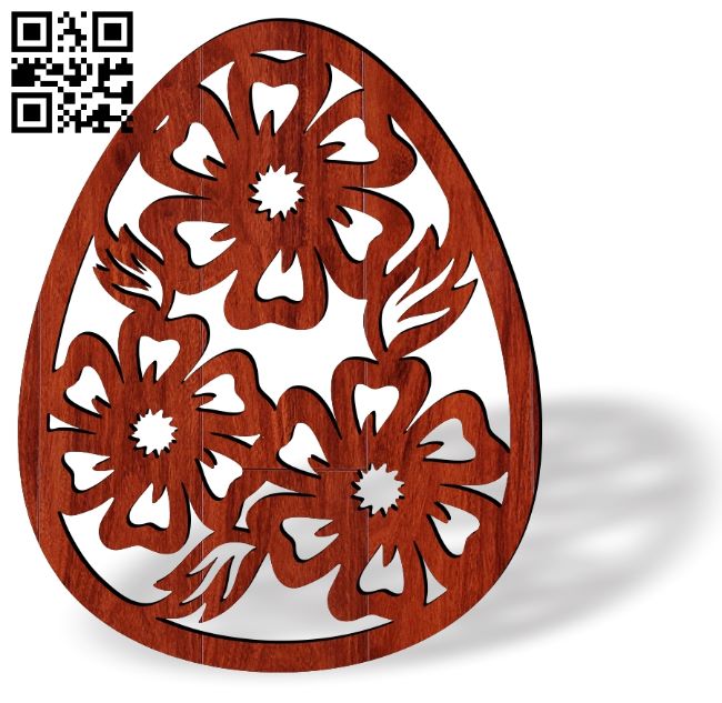 Easter Egg with floral E0018663 file cdr and dxf free vector download for laser cut