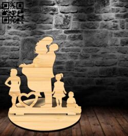 Family stand E0018665 file cdr and dxf free vector download for laser cut