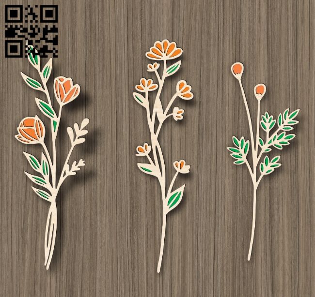 Flowers E0018537 file cdr and dxf free vector download for laser cut