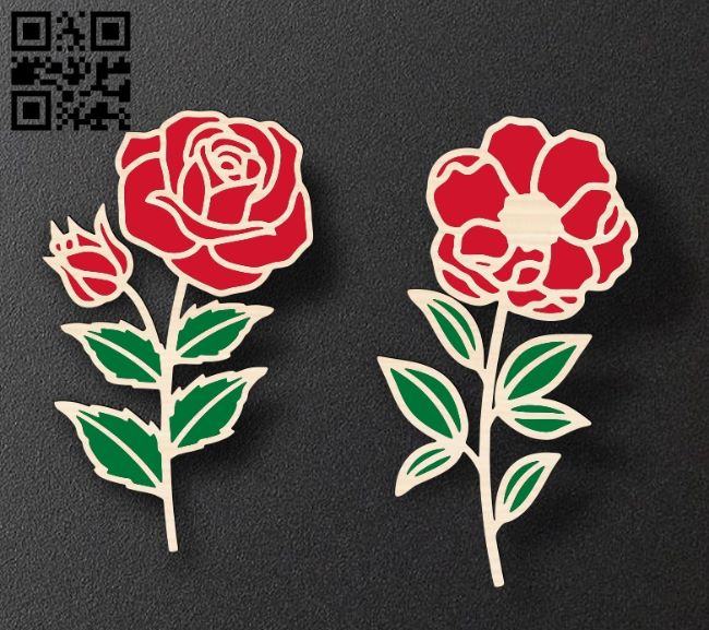 Flowers E0018620 file cdr and dxf free vector download for laser cut