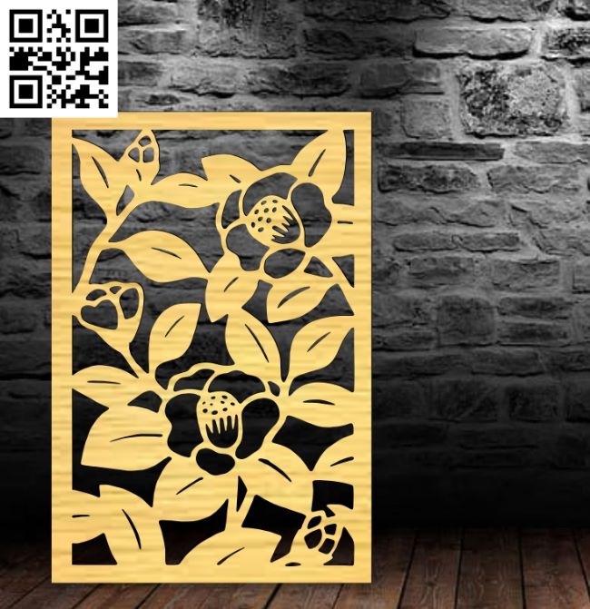 Flowers panel E0018523 file cdr and dxf free vector download for laser cut plasma