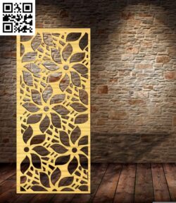 Flowers panel E0018574 file cdr and dxf free vector download for laser cut cnc