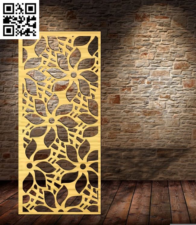 Flowers panel E0018574 file cdr and dxf free vector download for laser cut cnc