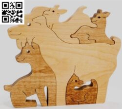 Funny Goat family E0018507 file cdr and dxf free vector download for cnc cut