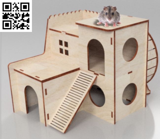 Hamster house E0018604 file cdr and dxf free vector download for laser cut