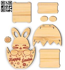 Happy Easter box E0018650 file cdr and dxf free vector download for laser cut