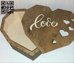 Heart box E0018519 file cdr and dxf free vector download for laser cut