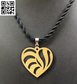 Heart pendant E0018496 file cdr and dxf free vector download for laser ...