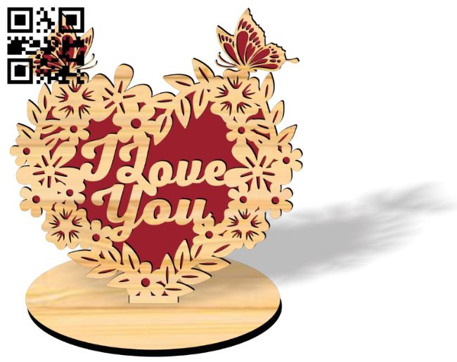 Heart with stand E0018549 file cdr and dxf free vector download for laser cut