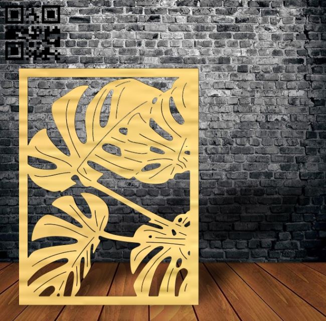 Leaves panel E0018593 file cdr and dxf free vector download for laser cut plasma