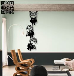 Minions E0018485 file cdr and dxf free vector download for laser cut plasma