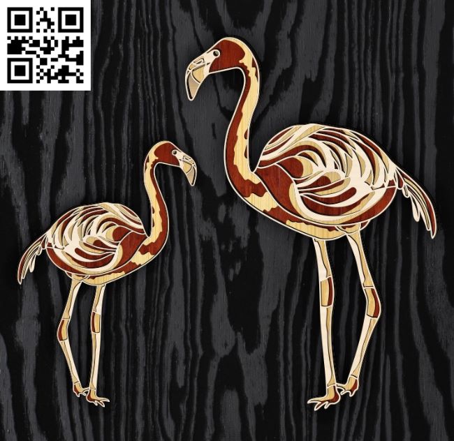 Multilayer Flamingo E0018632 file cdr and dxf free vector download for laser cut