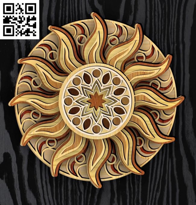 Multilayer Sun E0018608 file cdr and dxf free vector download for laser cut