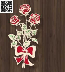 Roses E0018528 file cdr and dxf free vector download for laser cut plasma