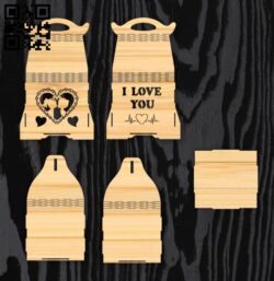 Valentine hand bag E0018508 file cdr and dxf free vector download for laser cut
