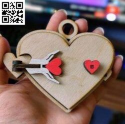 Valentine keychain E0018498 file cdr and dxf free vector download for laser cut