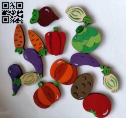 Vegetables and Fruits magnet E0018529 file cdr and dxf free vector download for laser cut