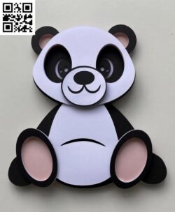 3D Layered Panda E0018902 file cdr and dxf free vector download for laser cut