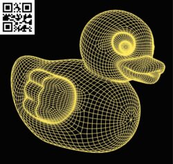 3D illusion led lamp duck E0018916 free vector download for laser engraving machine